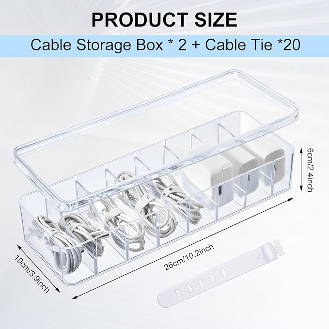 Tatuo 2 Pcs Cable Organizer Box - Image 2