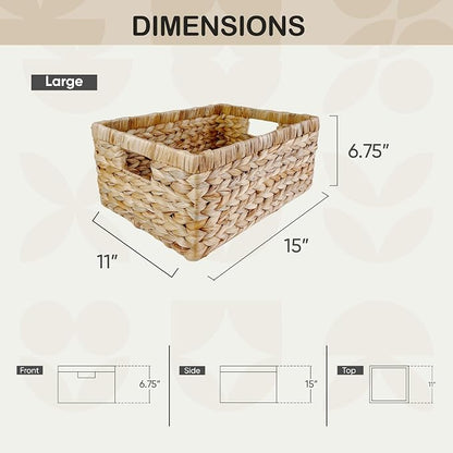 Large Rectangular Handwoven Wicker Basket - Image 7