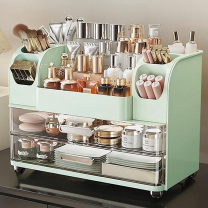 Makeup Organizer with Drawers for Vanity, Bathroom Countertop Organizer with by Heaime