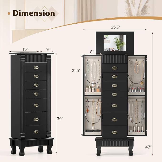 Giantex Standing Jewelry Cabinet - Image 3