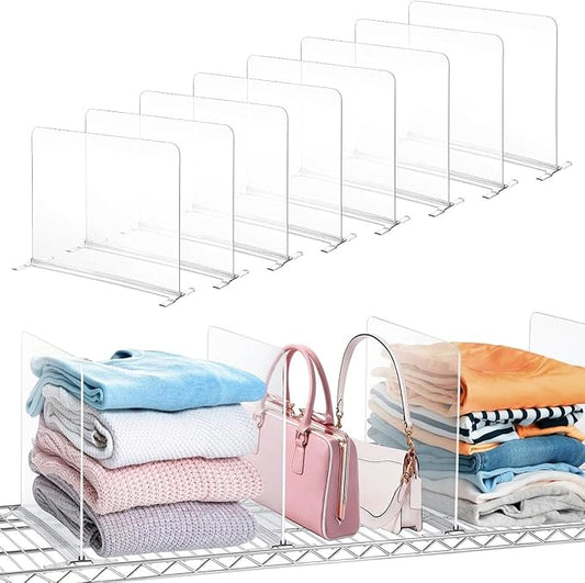12 Pack Shelf Dividers for Wire Shelves, Acrylic Clear Closet Organizers and by Unknown