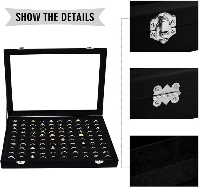 Velvet Ring Display Tray Organizer Box - Image 4