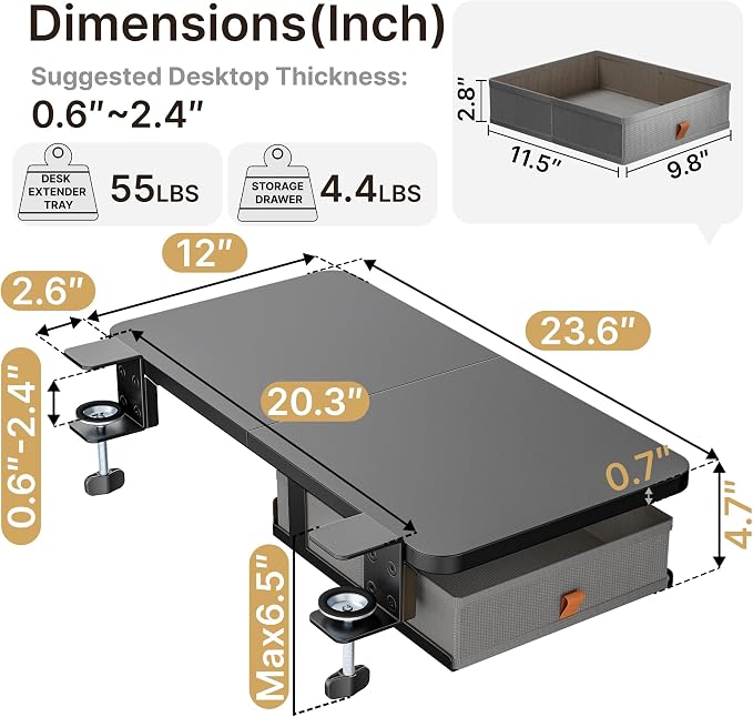 Desk Extender Tray, Desk Extension - Image 6