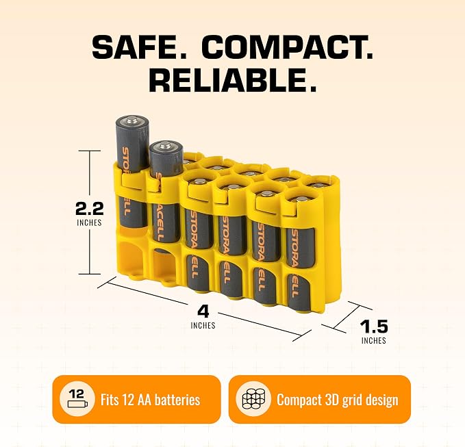Storacell AA-12 Battery Storage Caddy and Dispenser, Holds 12 AA Batteries - Image 6