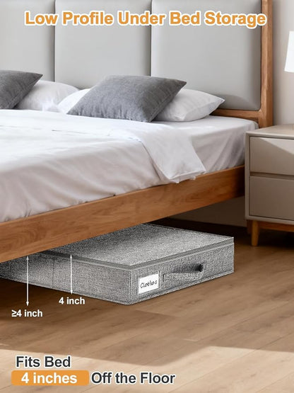 punemi Low Profile Under Bed Storage, 4 Inch Height Underbed Storage Containers - Image 2