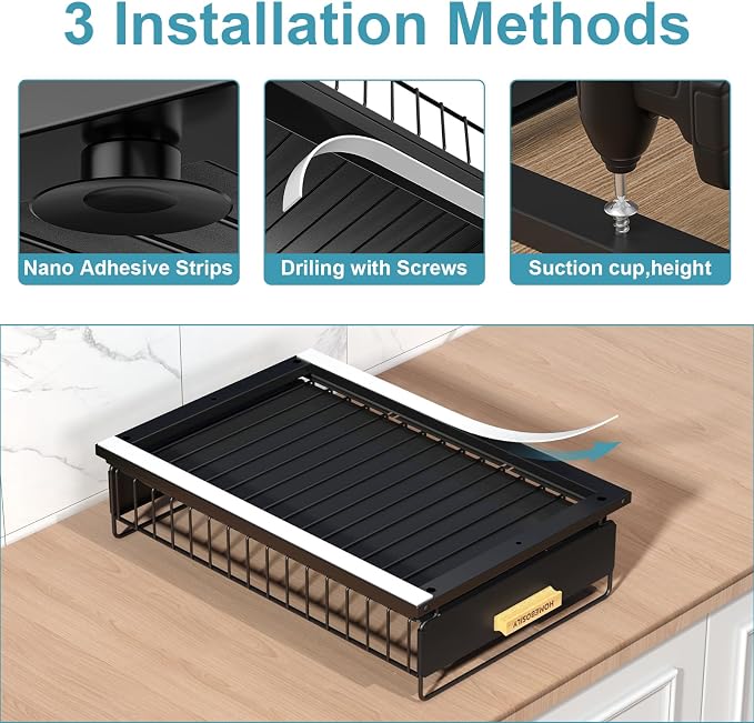 Under Sink Organizer, 2 Pack Pull Out Kitchen Cabinet Organizer, Mute Slide-Out - Image 7