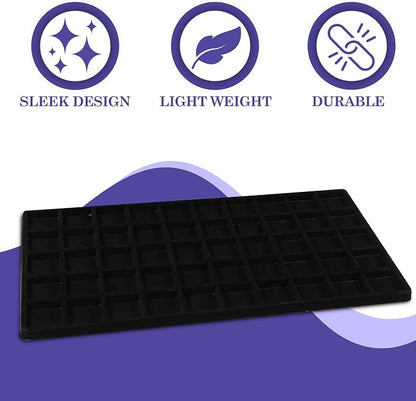 Novel Box 5 Pack 50-Slot Black Liner Jewelry Storage Tray Inserts 14.75x8.25x1 - Image 4