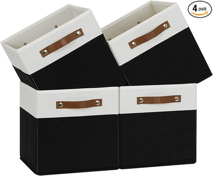 Temary 11 inch Cube Storage Bin 4 Pack Fabric Storage Cubes by TEMARY