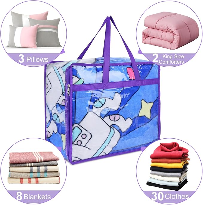 2 Pack Clear Zippered Storage Bags - Image 3