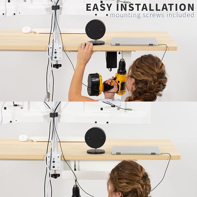 VIVO Under Desk 42 cm Cable Management Tray, Power Strip Holder, Cord Organizer - Image 3