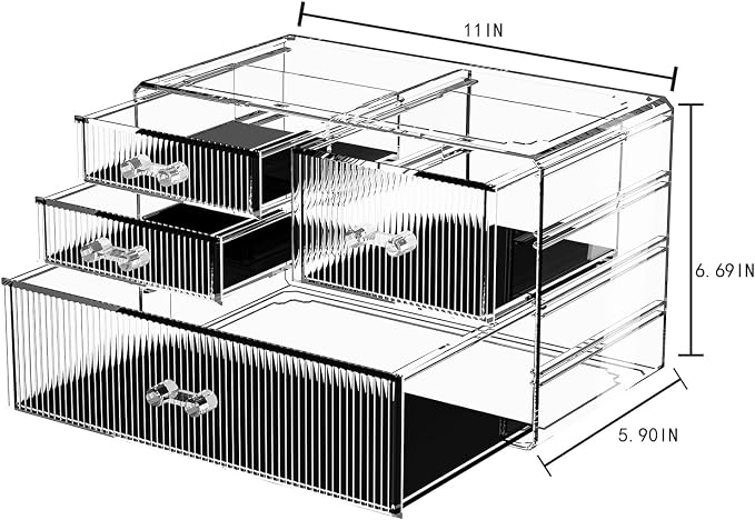 ZHIAI Stackable Storage Drawers, Acrylic Bathroom Counter Organizer Clear - Image 5
