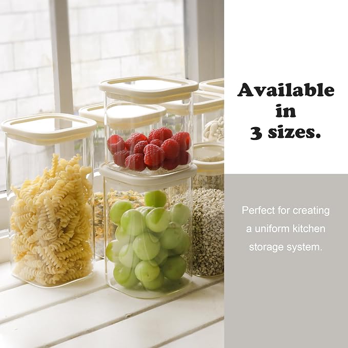 8pcs Square Pantry Glass Jars - Image 3