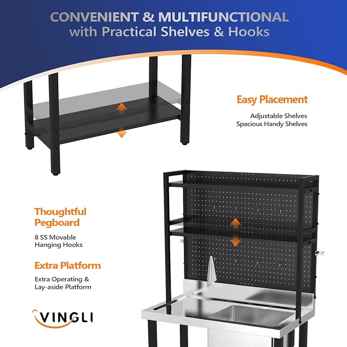 VINGLI 67'' Commercial Sink - Image 4