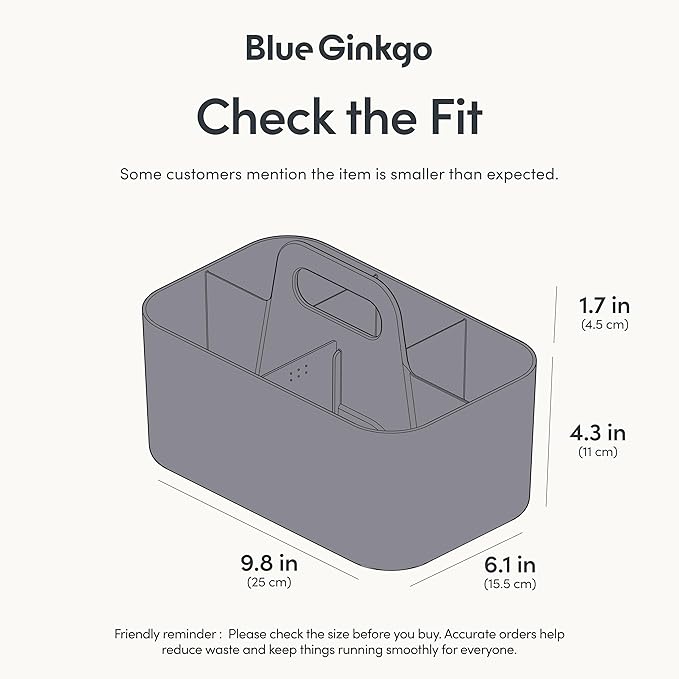 BLUE GINKGO Stackable Organizer Caddy – Korean-Made Portable Tote - Image 3
