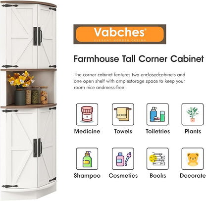 Vabches 64.8" Tall Farmhouse Corner Cabinet - Image 5