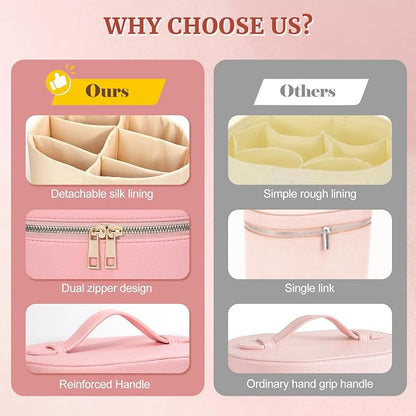Makeup Case for Women, Travel Make Up Bag Organizer - Image 5