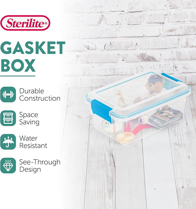 Sterilite 6-Pack Gasket Box, Weather-Resistant Storage Bins - Image 3