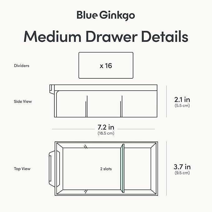 Blue Ginkgo Medium 16-Drawer Cabinet – Stackable Clear Organizer - Image 4