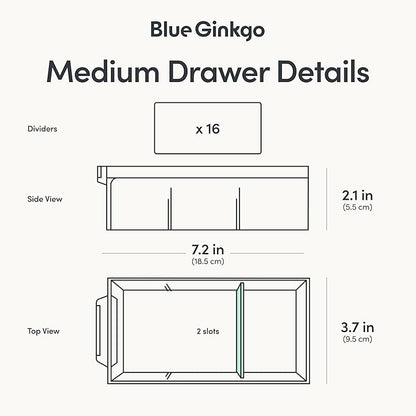 Blue Ginkgo Medium 16-Drawer Cabinet – Stackable Clear Organizer - Image 4