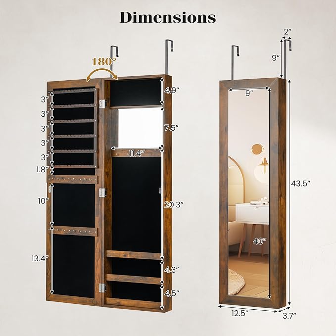 Giantex Wall Mounted Jewelry Cabinet - Image 7