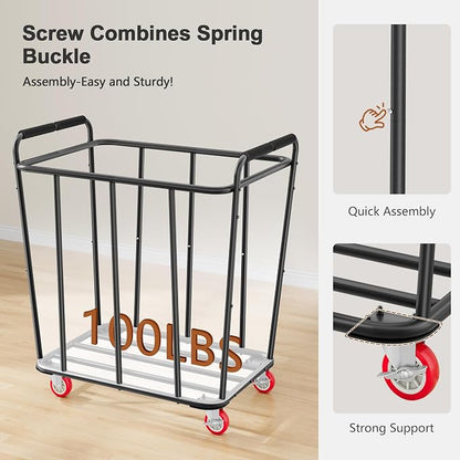 Hoctieon Large Laundry Cart - Image 3