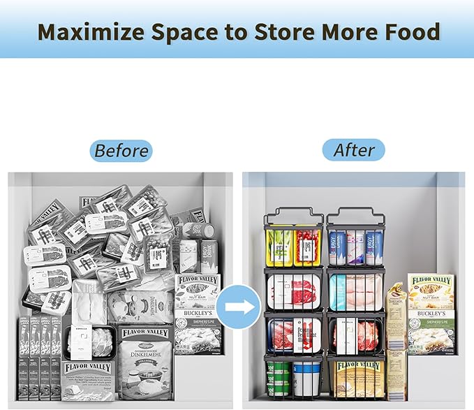 4 Pack Freezer Organizer Bins Suitable - Image 3