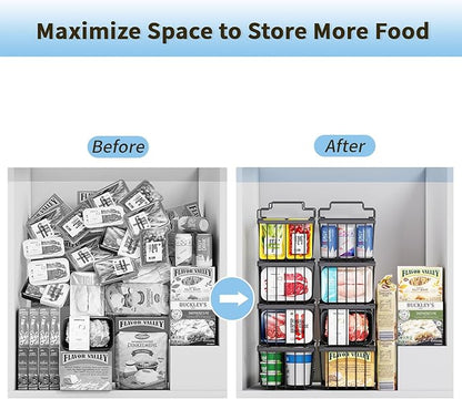 4 Pack Freezer Organizer Bins Suitable - Image 3