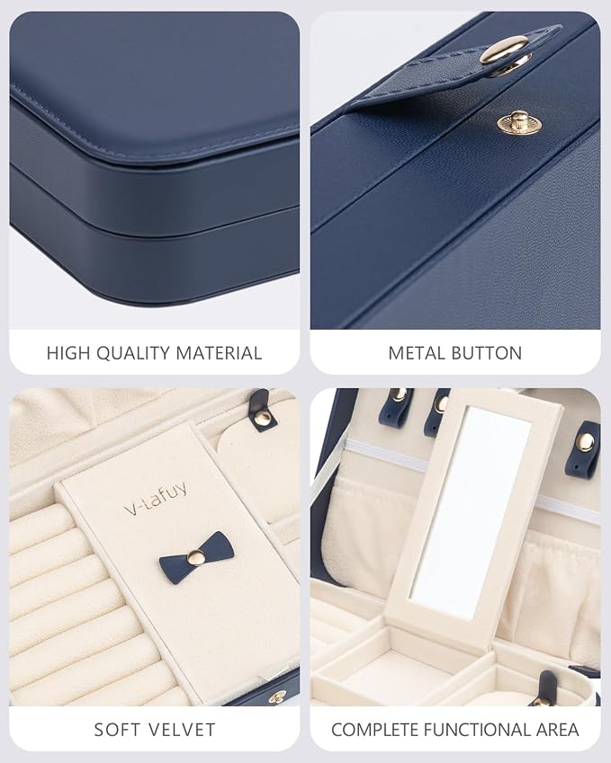 Travel Jewelry Case, Jewelry Box Small PU Leather Portable, Jewelry Travel Case - Image 4