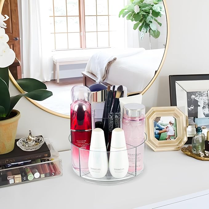360° Rotating Makeup Organizer Clear Lazy Susan Organizer - Image 5