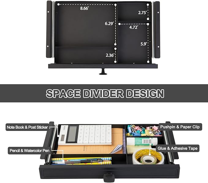 GOME Under Desk Slide out Pencil Drawer - Image 3