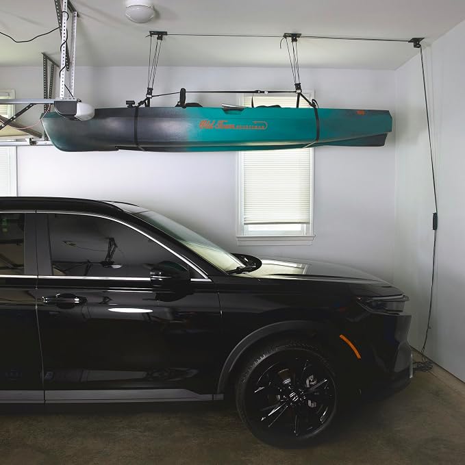 Teal Triangle Heavy Duty Elite Kayak Hoist, Easy-Lift Garage Pulley System - Image 5