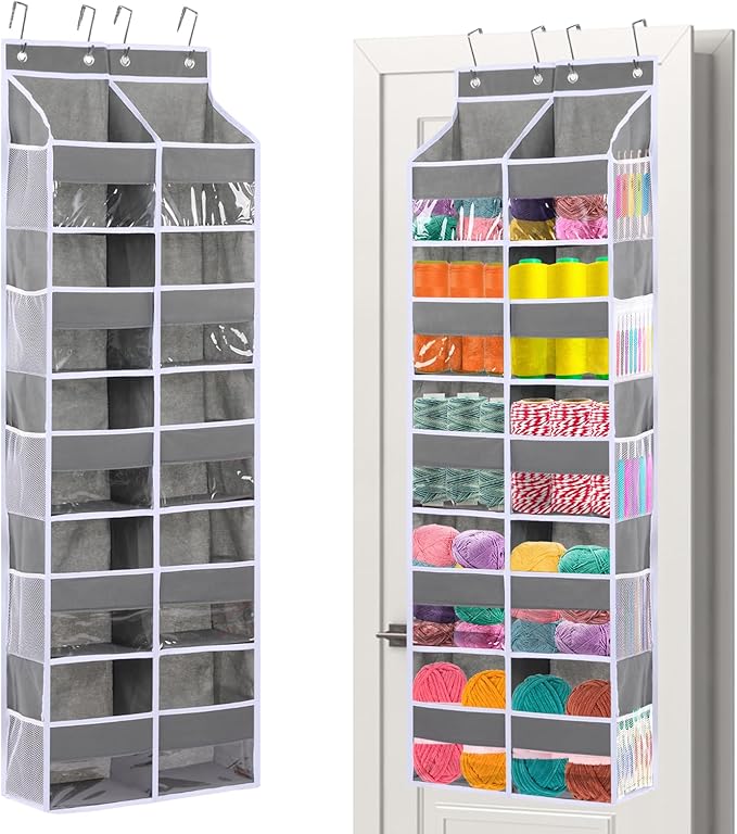 Over Door Yarn Storage Organizer Oxford Cloth Hanging Yarn Storage Organizer by YEXEXINM
