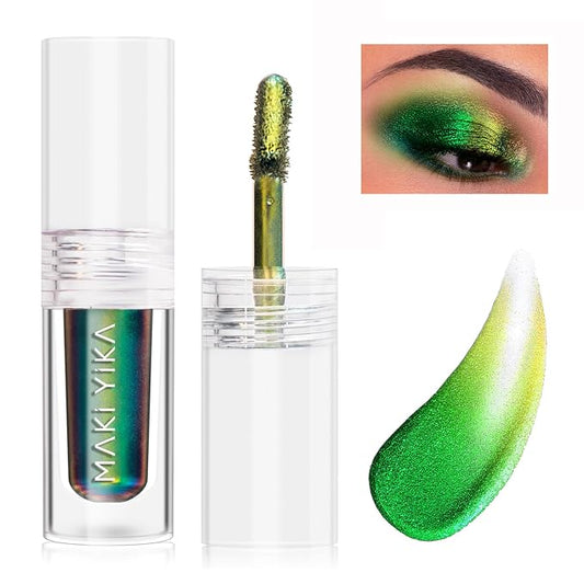 MAKI YIKA Glitter Eyeshadow Green Liquid Multichrome Eyeshadows Long Lasting by MakiYikaBeauty
