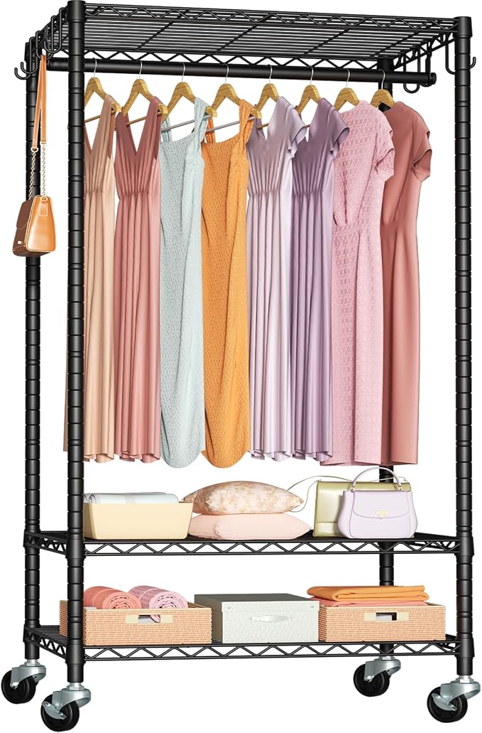 FUTASSI P6 Rolling Clothes Rack Heavy Duty, Clothing Racks by FUTASSI