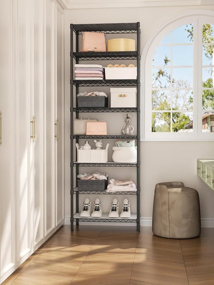 8 Tier Adjustable Storage Shelves Heavy Duty Metal Shelf Wire Shelving Unit - Image 9