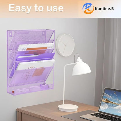 Kuntine.B Wall File Organizer Office Hanging Magazine Holder Wall File Organizer - Image 7