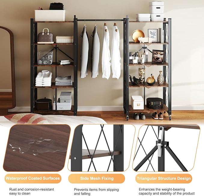 5-Tier Foldable Storage Shelves - Image 5