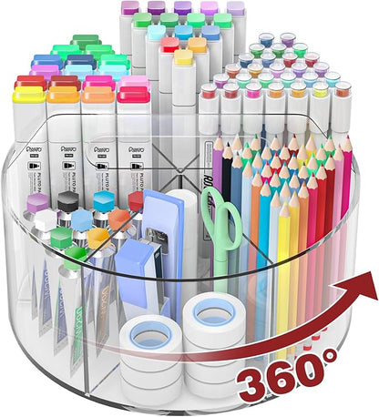 Absonic Acrylic Pen Holder Pencil Organizer, 360-Degree Rotating Pencil Holder by Absonic