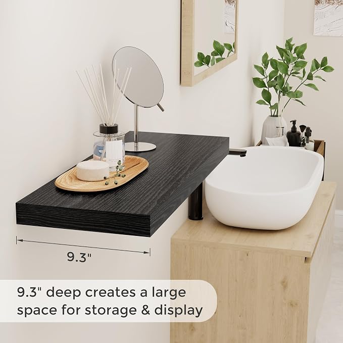 Black Floating Shelves 24 Inch Long 2 Pack - Image 4