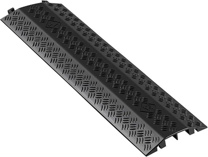 VEVOR 1 Pack Drop Over Cable Cover, 2 Channel Heavy Duty Cable Hose Protector by VEVOR