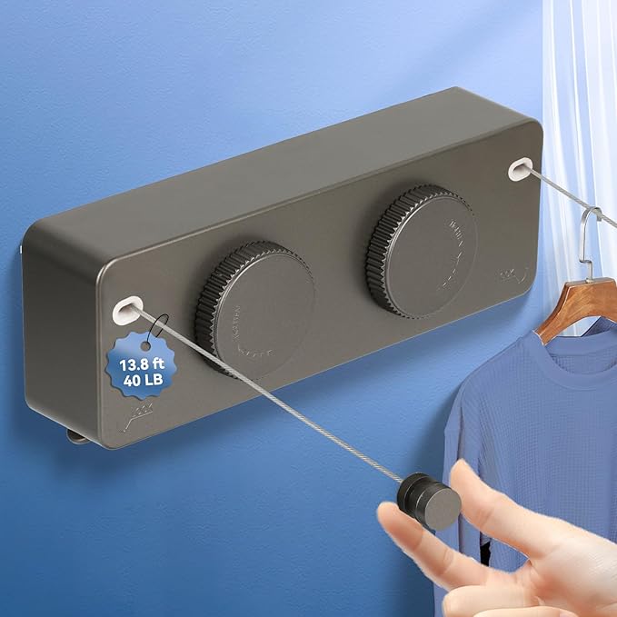 Retractable Clothesline Indoor Outside Heavy-Duty, Upgrade 304 Double Stainless by Coltovia
