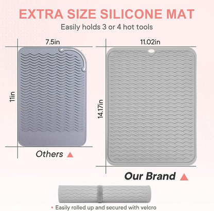 Oversize Silicone Heat Resistant Mat, Portable Travel Mat Cover - Image 3