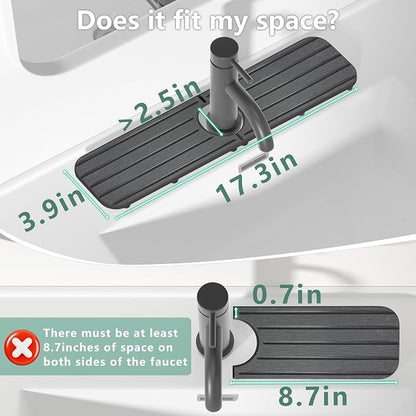 17inch x 4inch Kitchen Sink Faucet Mat, Water Absorbing Stone Faucet Splash - Image 2
