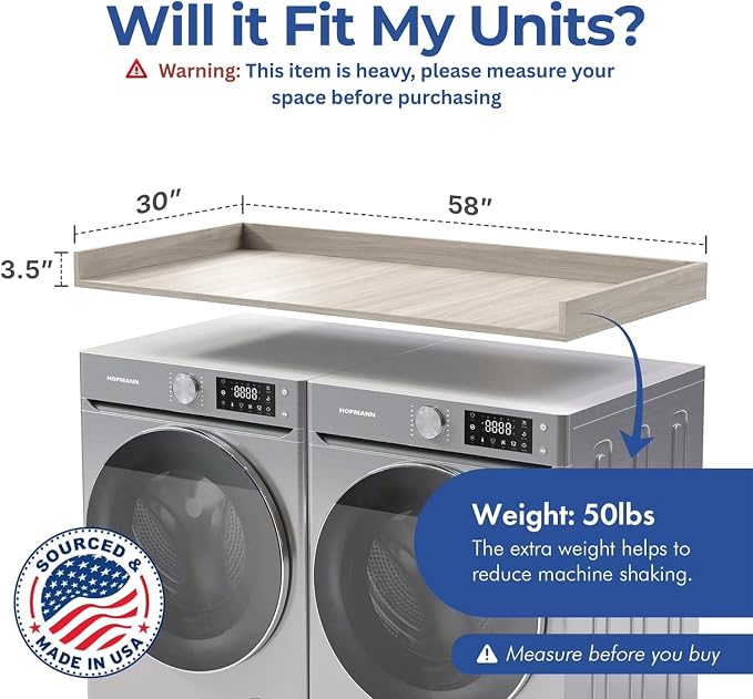 OfficeSimpli Large Washer Dryer Countertop 30 x 58 - Image 2