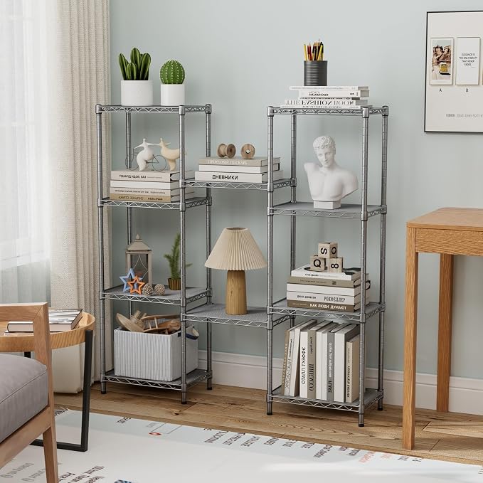 Small 5 tire Shelves Storage Wire Shelving Unit Metal Shelf Adjustable - Image 5