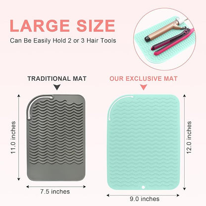 Plus Size Silicone Heat Resistant Mat, Portable Travel Hot Tools Pad Cover - Image 4