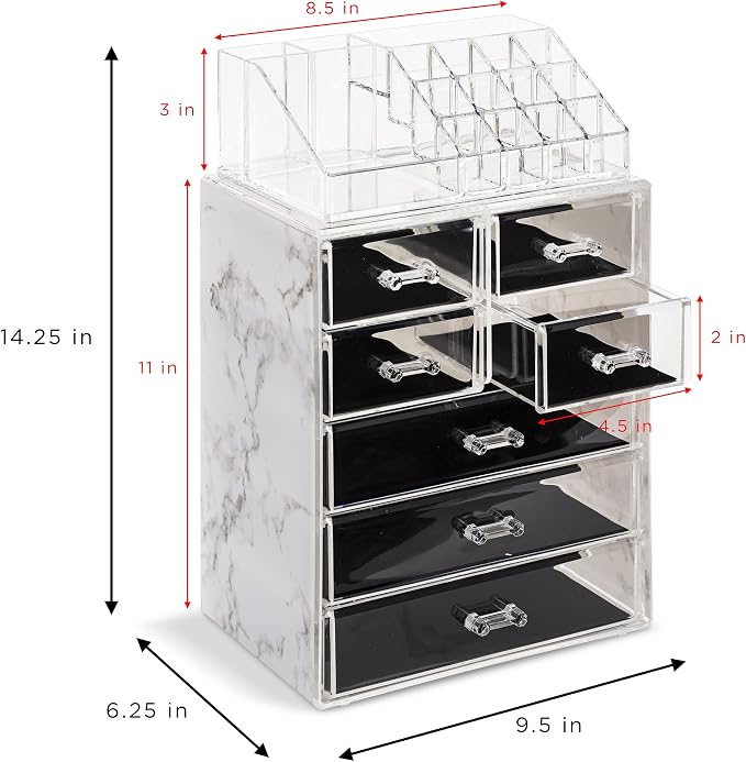 Sorbus Clear Cosmetic Makeup Organizer - Image 4
