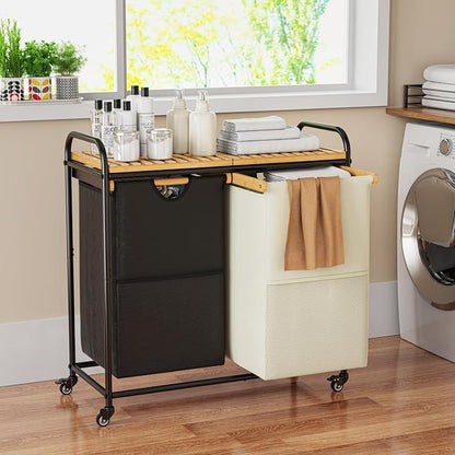 Laundry Hampers 2 Section, Laundry Sorter - Image 6
