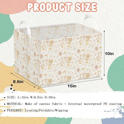 A New Silly Goose Storage Basket, Cute Waterproof Canvas Toy Storage Box - Image 2