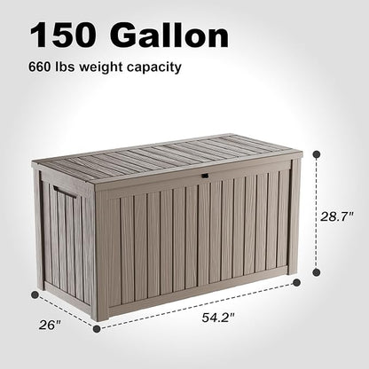 150 Gallon Deck Box, Resin Outdoor Storage Box - Image 2